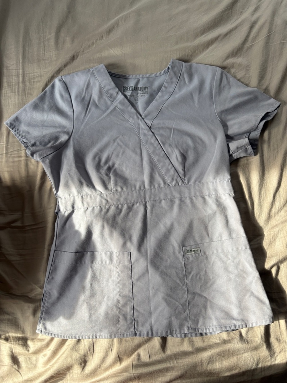Grey's Anatomy Women's V-Neck Scrub Top in Pale Blue